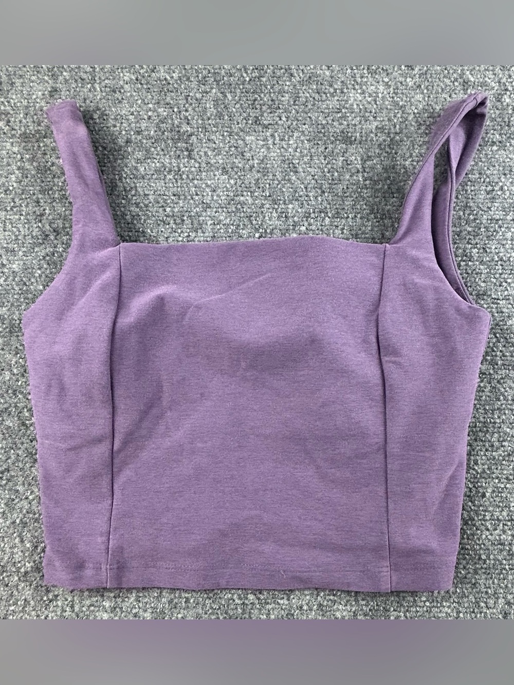 Beyond Yoga Square-Neck Cropped Tank Purple Size Small Built in Bra